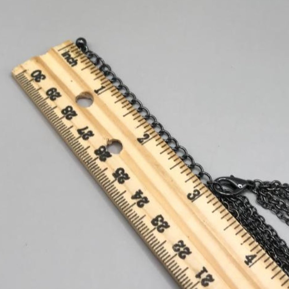 Multi Strand Faux Pearl Chain Link Necklace & Earrings - Picture 6 of 7
